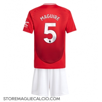 Manchester United Harry Maguire #5 Maglia Gara Casa Repliche 2024-25 Bambino Maniche Corte